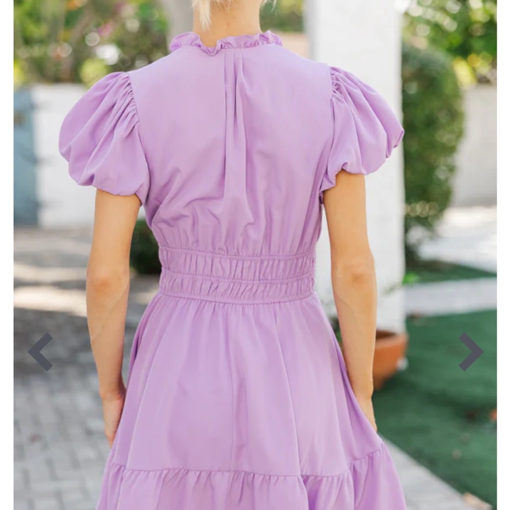 Mint Julep Boutique shopthemint Let’s get Going puff sleeve dress lavender - Picture 4 of 4